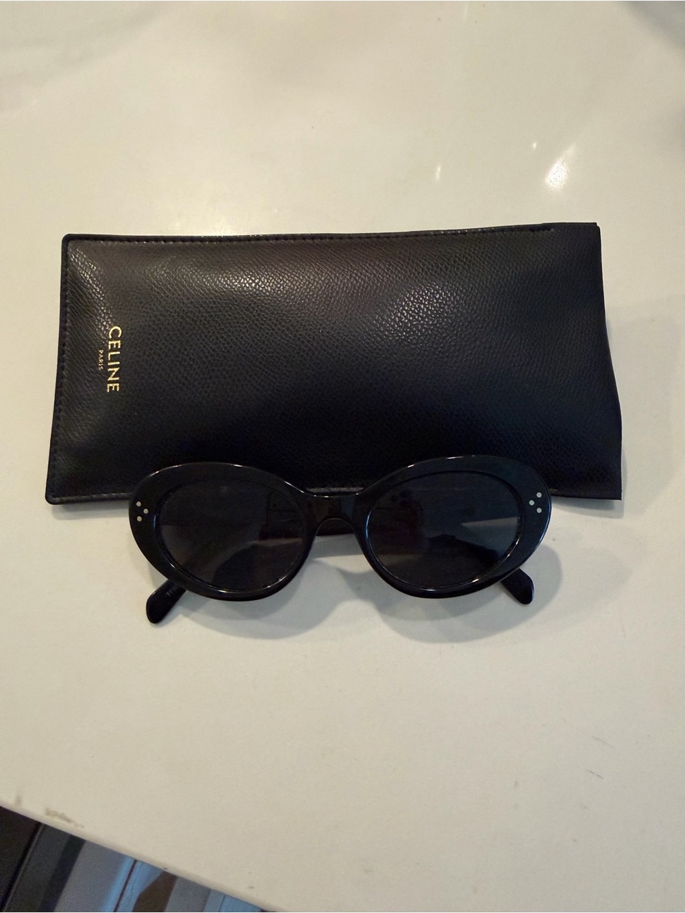 Celine Black Oval Sunglasses with Black Case CL40193I - Picture 2 of 3